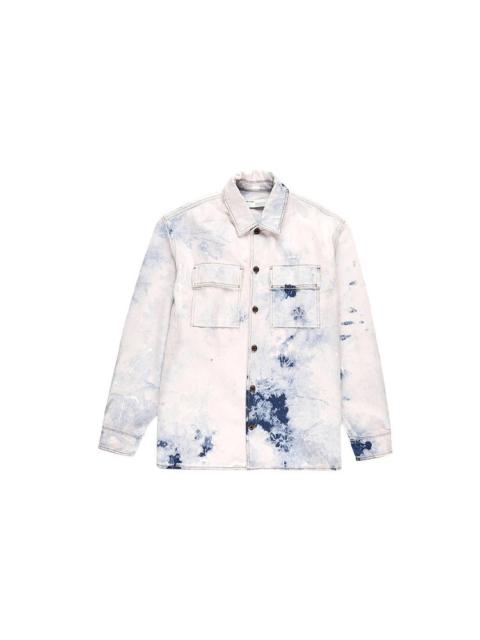 Off-White Colour Colour Rendering Ink Lapel Loose Denim Jacket Men White OMYD017R203860201414