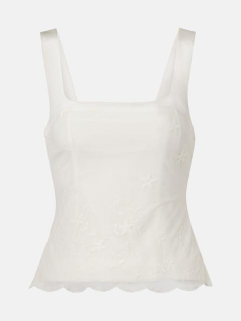 Cove embroidered tulle top