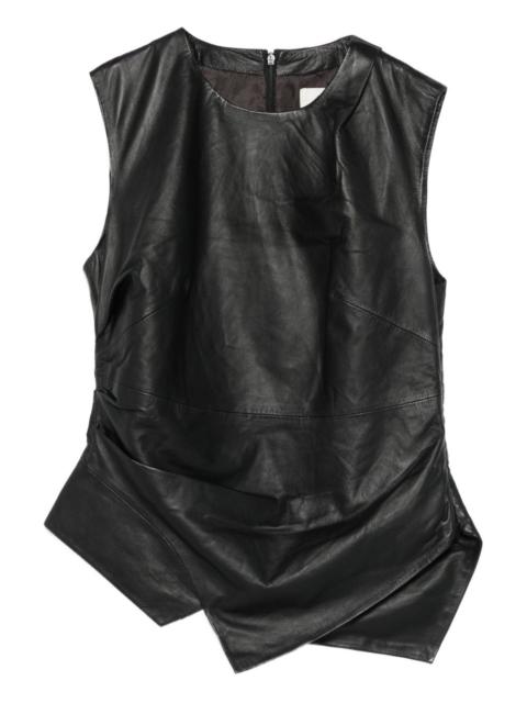 draped leather top