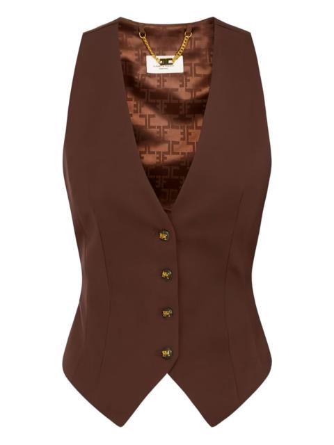 gabardine buttoned waistcoat