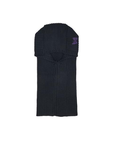 logo-embroidered ribbed balaclava