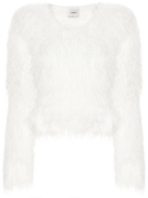 Fluffy-knit textured jumper