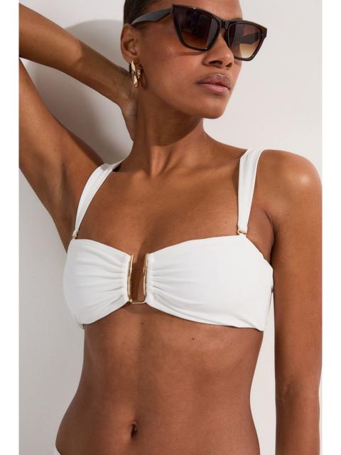 Detachable Strap Gold Trim Bikini Top