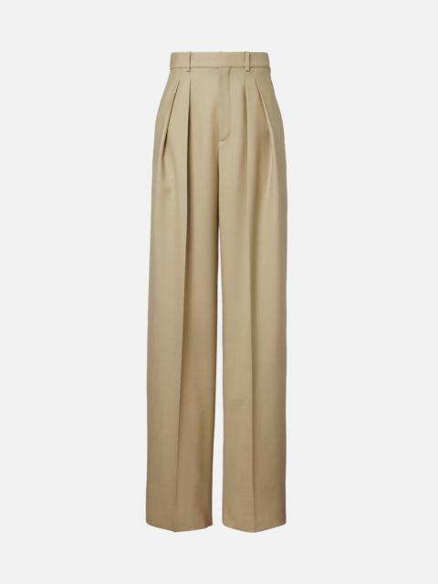 Wool and silk wide-leg pants