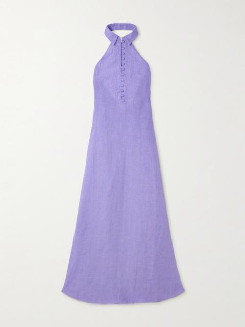 Barbara Open-back Linen Gown