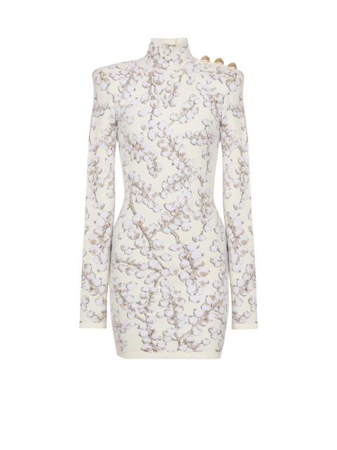 Redcurrant jacquard knit short dress