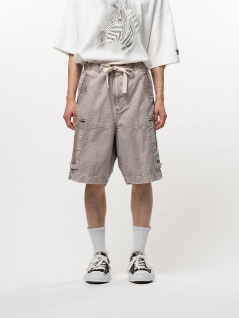 Cotton Satin Cargo Shorts