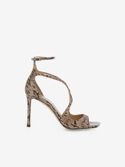 Azia snake-print heeled sandals