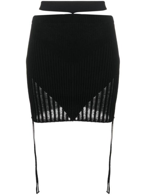 ribbed-knit mini skirt
