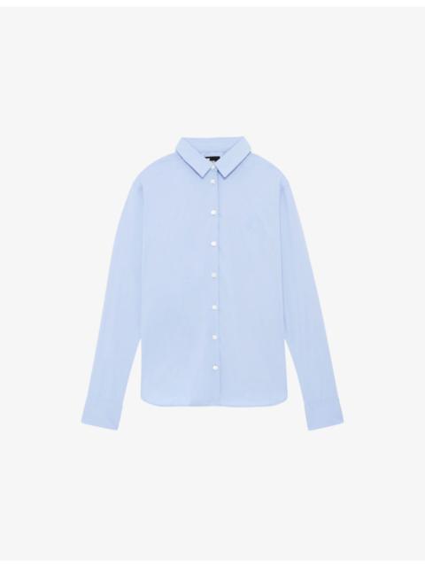 Logo-Embroidered Long-Sleeve Cotton Shirt