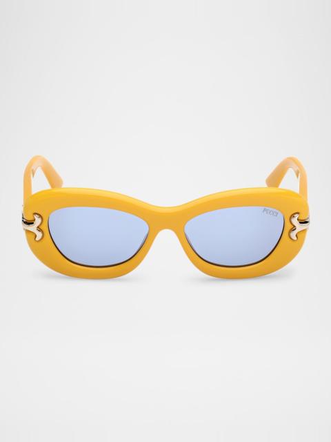 Filigree Acetate Round Sunglasses