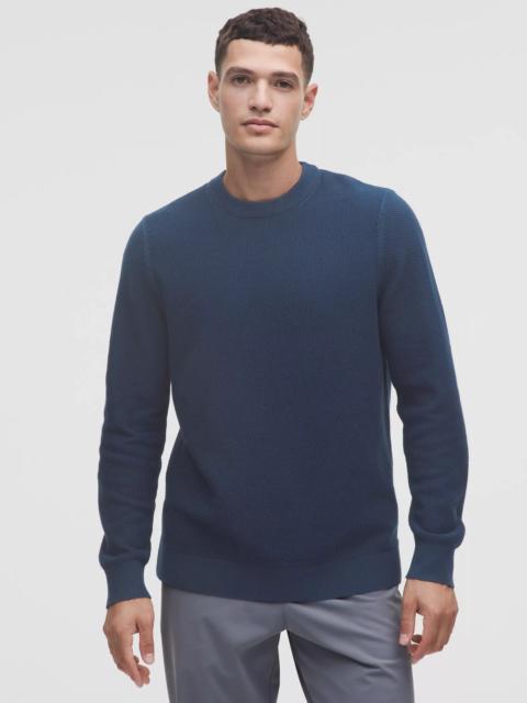 Textured Knit Crewneck Sweater