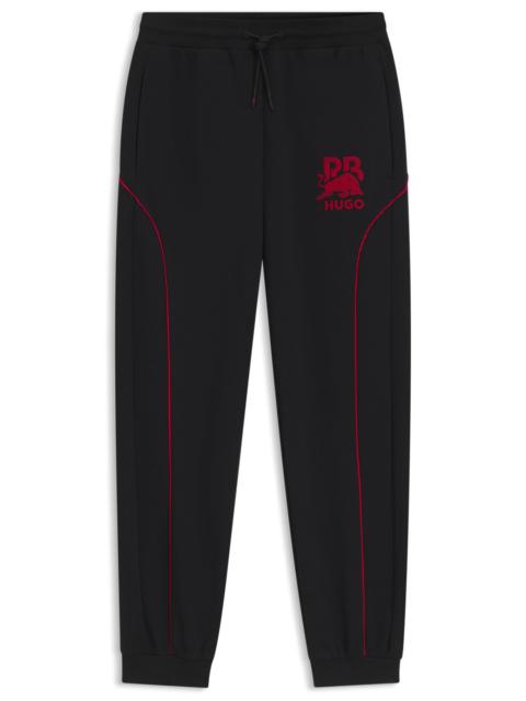 HUGO X RB STRETCH-COTTON SWEATPANTS WITH BULL MOTIF