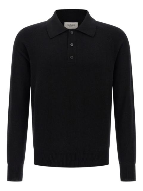 wool buttoned polo shirt