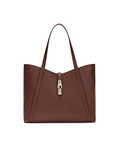 curved-panel clasp tote bag