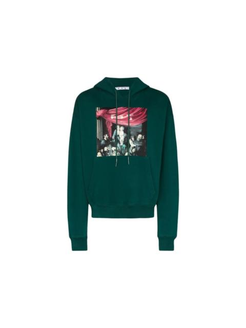 OFF-WHITE Oversize Fit Caravaggio Painting Hoodie Dark Green/Black