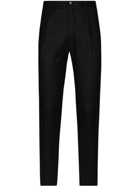 mid-rise wool chino trousers