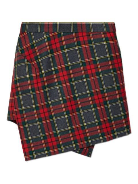 asymmetric plaid mini skirt