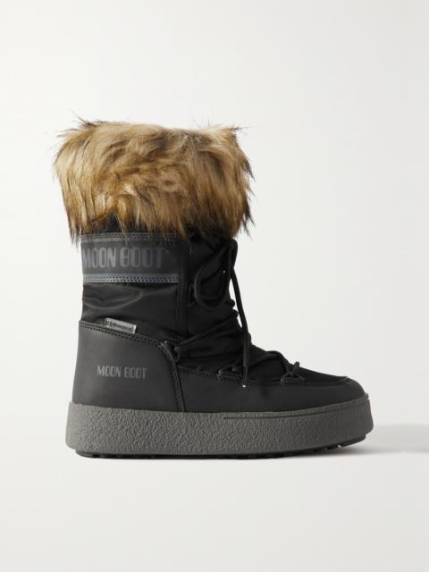 Ltrack Monaco Faux Fur-trimmed Shell And Faux Leather Snow Boots