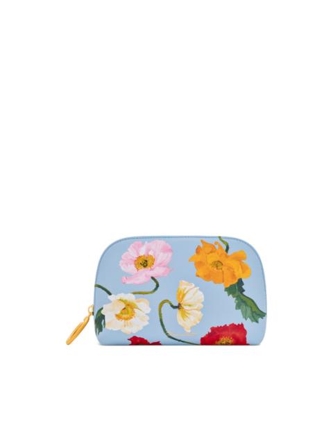small poppy-printed makeup bag