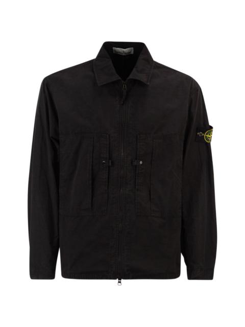 chest-pockets zip-fastening overshirt