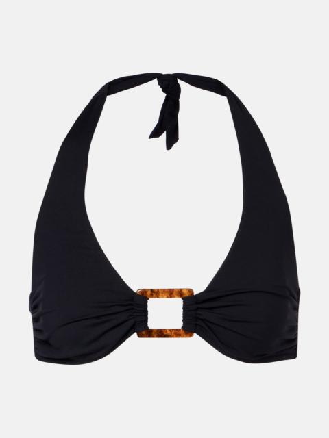 Paris embellished halterneck bikini top