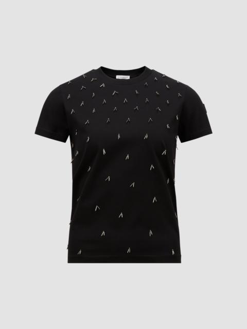 Beaded Cotton T-Shirt