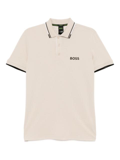 cotton-blend polo shirt