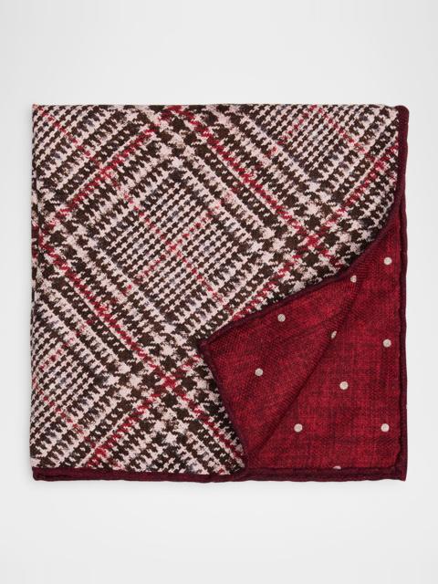 Men's Tartan Check Silk Pocket Square
