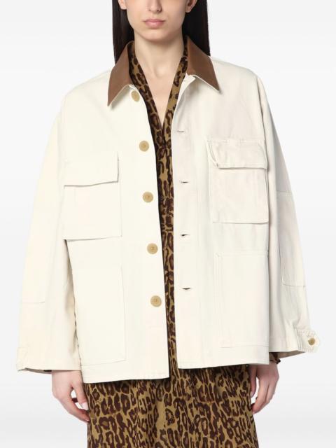 contrast-collar denim jacket