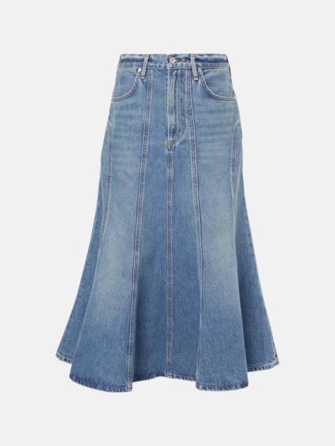 Gaucho Vintage denim maxi skirt