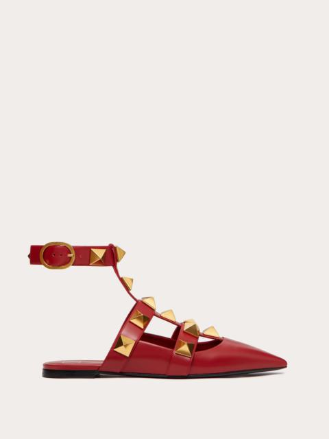 ROMAN STUD CALFSKIN BALLET FLAT