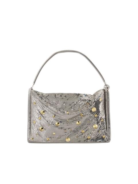 metallic mesh shoulder bag