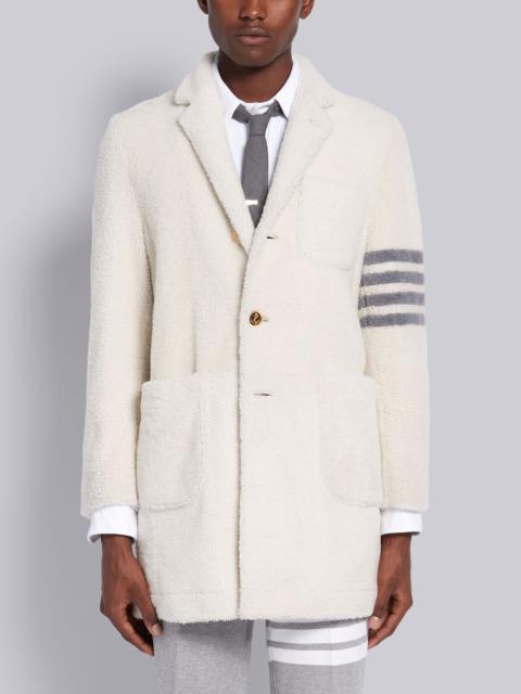 White Dyed Shearling 4-Bar Sack Overcoat