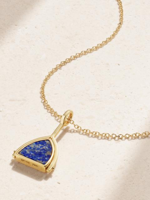 Flip 14-karat Gold, Lapis Lazuli And Diamond Necklace