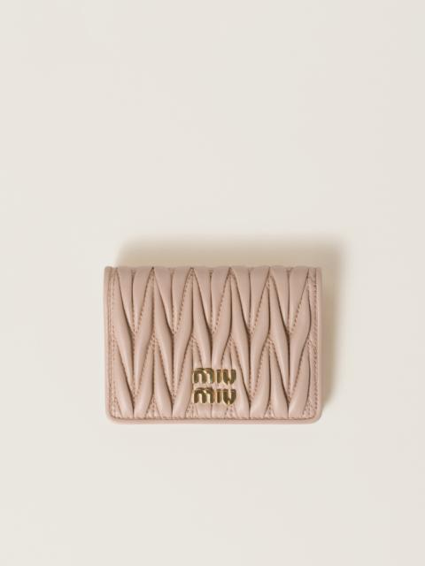 Matelassé nappa leather card holder