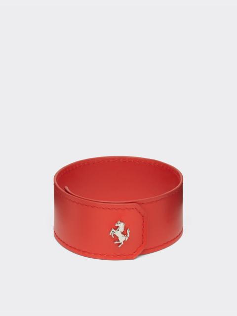 Smooth leather slap bracelet