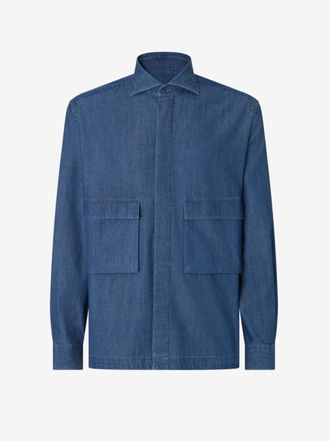 Dark blue denim shirt