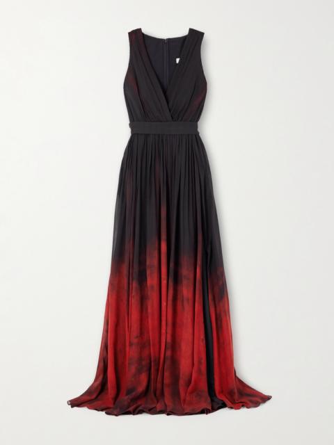 Pleated Dégradé Chiffon Gown