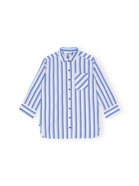 BLUE STRIPED COTTON OVERSIZED SHIRT