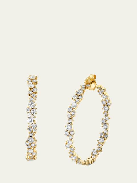 Diamond Cocktail Hoop Earrings, XL