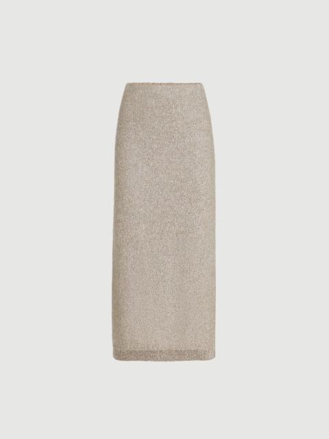 Mohair and wool dazzling texture skirt with monili