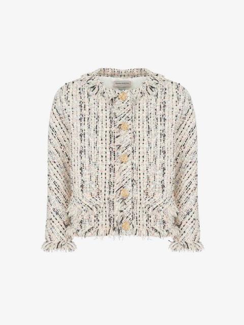 Women's Tweed Boxy Jacket in Multicolor