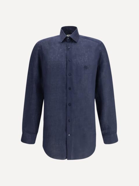 Linen Shirt with contrasting Pegaso embroidery logo