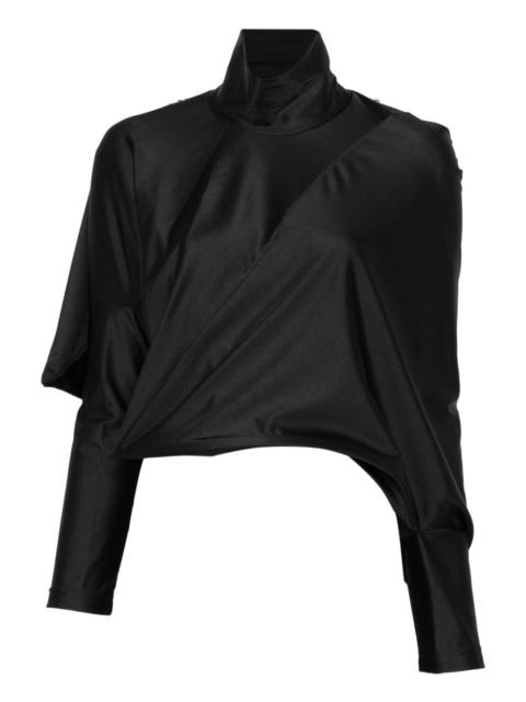 asymmetric high-neck top