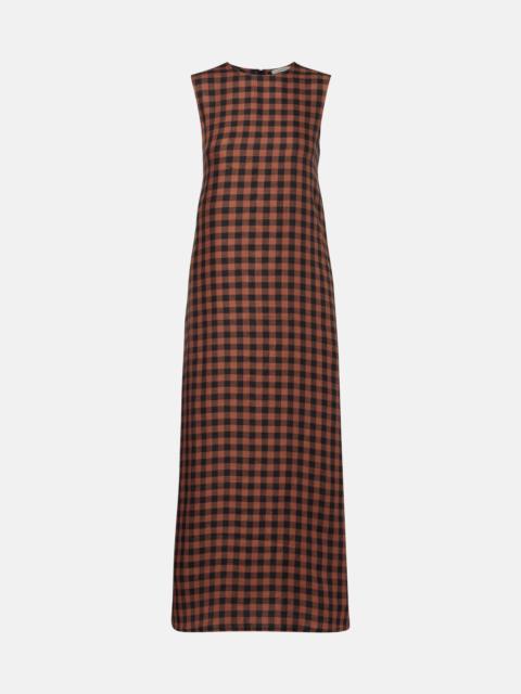 Tallin gingham linen maxi dress