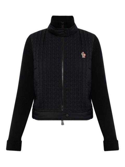 quilted panelled cardigan