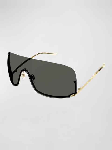 Rimless Metal Shield Sunglasses