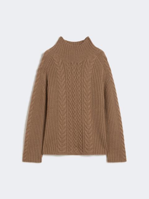 Cable-knit wool and cashmere polo-neck sweater - MUD
