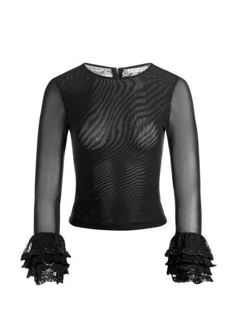 DELAINA TOP WITH RUFFLE CUFF